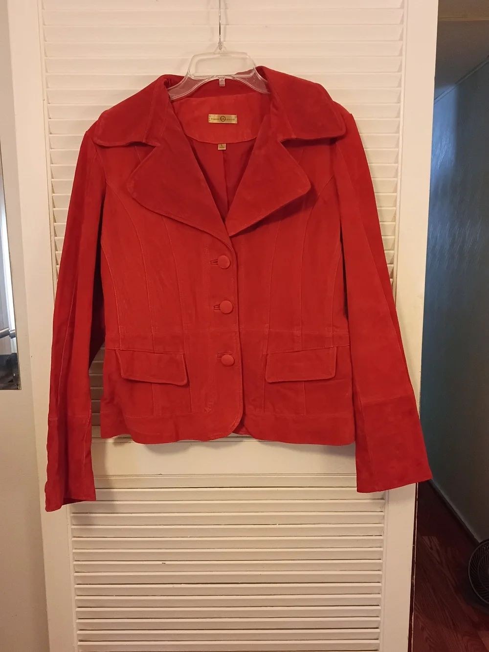 Wilsons Leather Red Suede Notch Collar Blazer - Picture 2 of 7